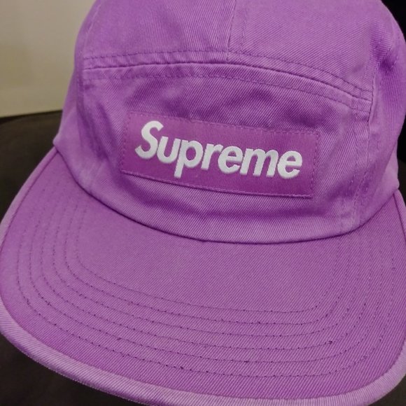 Supreme "Washed" Chino Twill Camp Cap Purple hat
